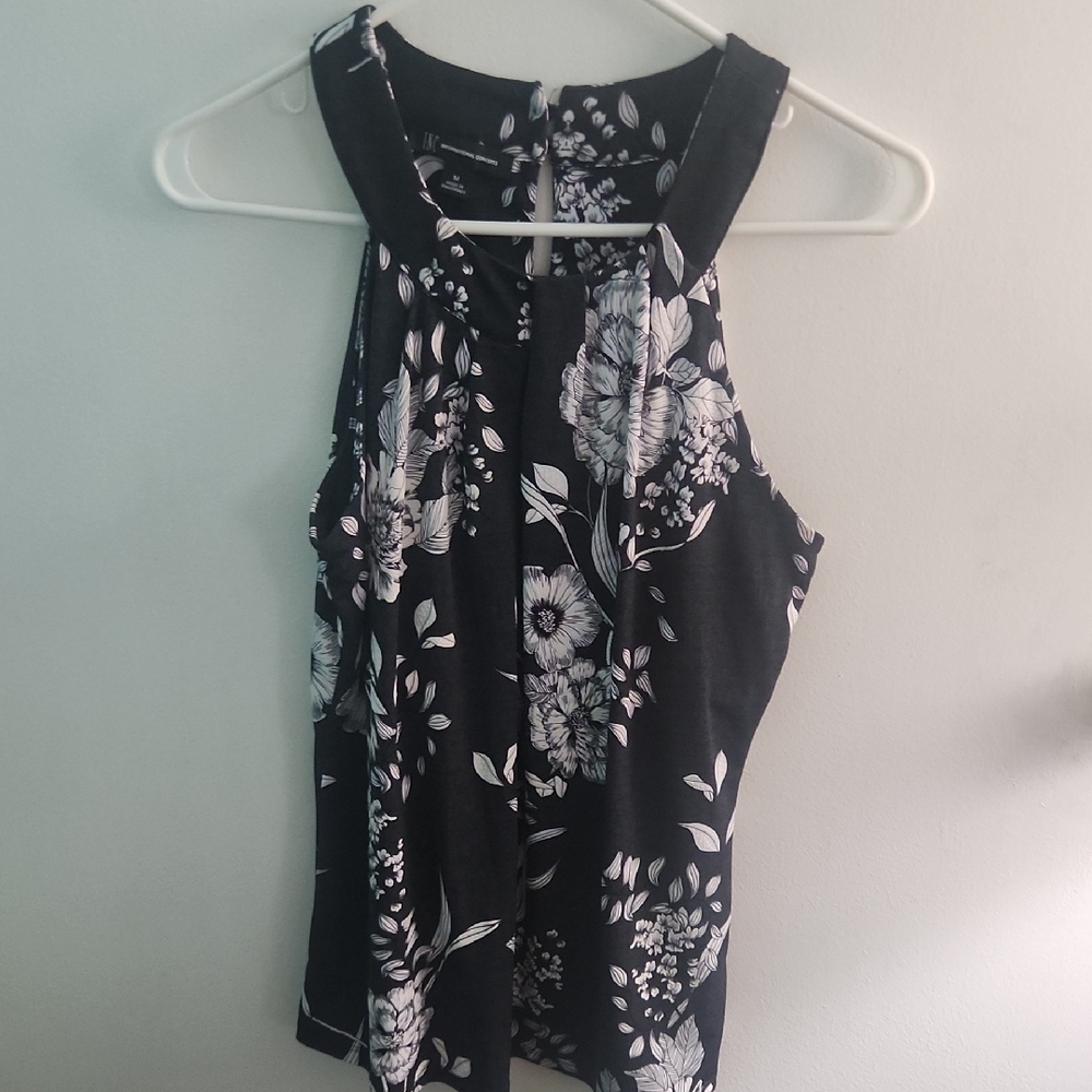 INC International Concepts Black and White Floral Blouse